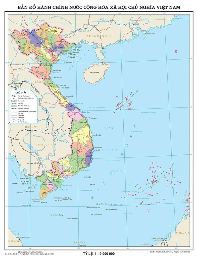 Bản đồ hành chính mới nhất về 34 tỉnh, thành của Việt Nam
