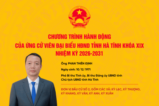 Chương trình hành động của ứng cử viên đại biểu HĐND tỉnh Hà Tĩnh khóa XIX Phan Thiên Định
