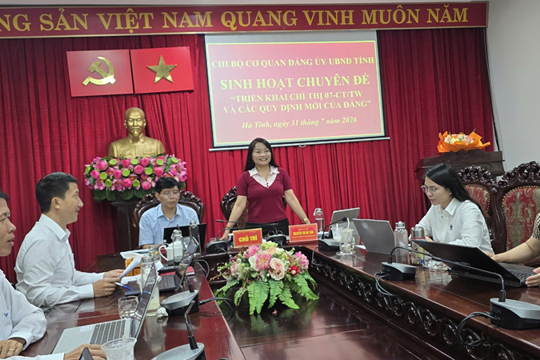 Chi bộ Chuyên trách Đảng ủy UBND tỉnh tổ chức sinh hoạt chuyên đề tháng 8 năm 2026