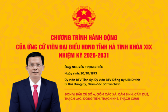  Chương trình hành động của ứng cử viên đại biểu HĐND tỉnh Hà Tĩnh khóa XIX Nguyễn Trọng Hiếu 
